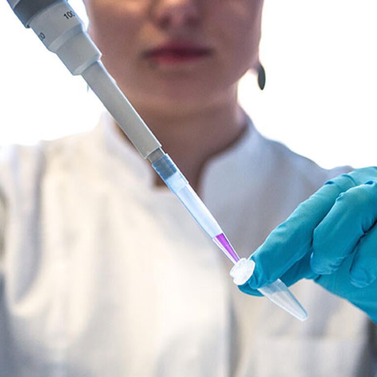 student in the lab with a pipette (c) Julia Koblitz unsplash
